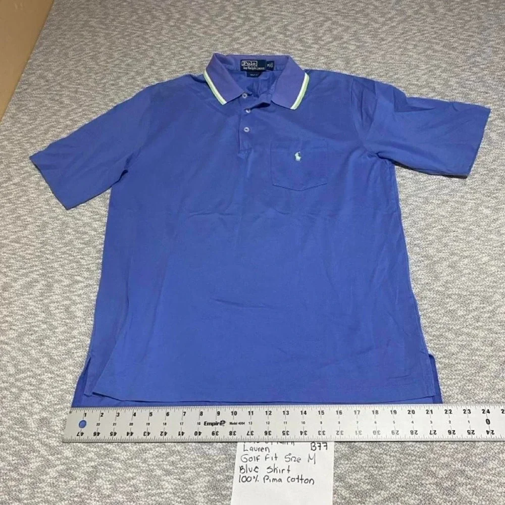 Polo Ralph Lauren Golf Fit Blue Pima Cotton Polo Shirt Men M. SKU-B77